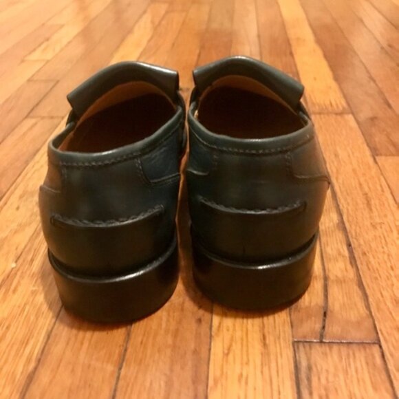 M. Gemi Leather Italian leather Loafers in Dark Green 39.5 9N 8.5W - Picture 2 of 4